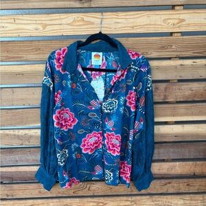FARM Rio Vibrant Floral Shirt in Pink and Teal